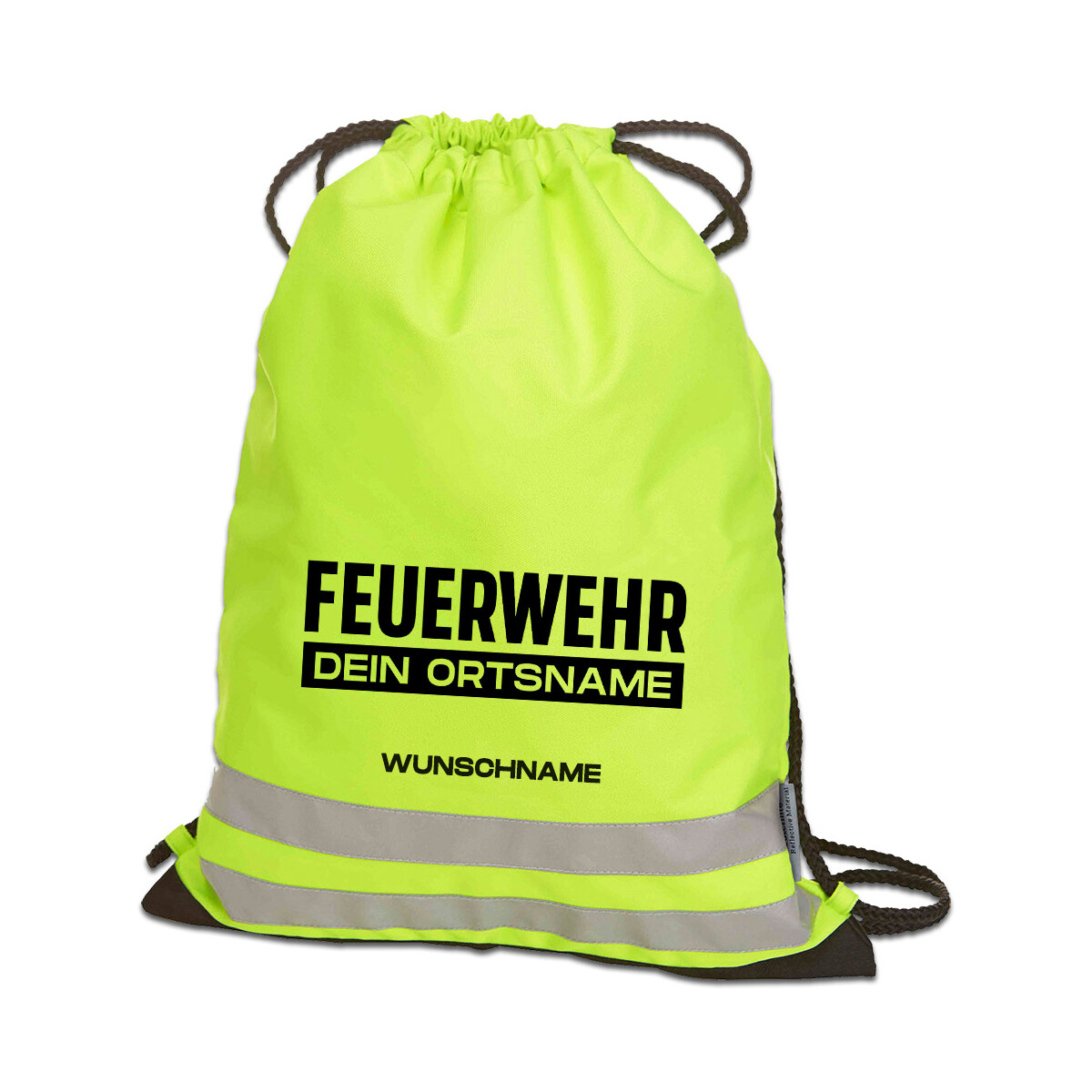 Reflective Turnbeutel | Gymbag | Feuerwehr mit Ortsname...