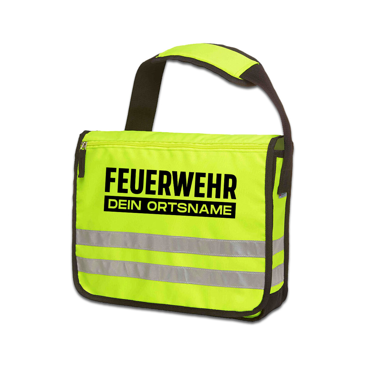 Reflective Messenger-Tasche | Feuerwehr mit Ortsname...