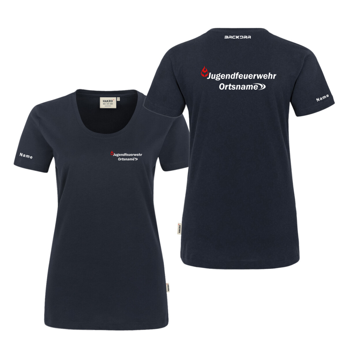 T-Shirt Frauen | HAKRO 127 | Jugendfeuerwehr mit Ortsname...