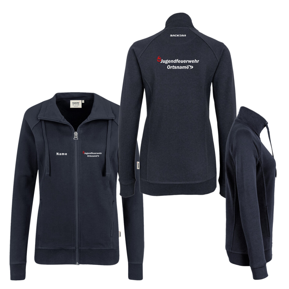 Sweatjacke Frauen | HAKRO 406 | Jugendfeuerwehr mit...