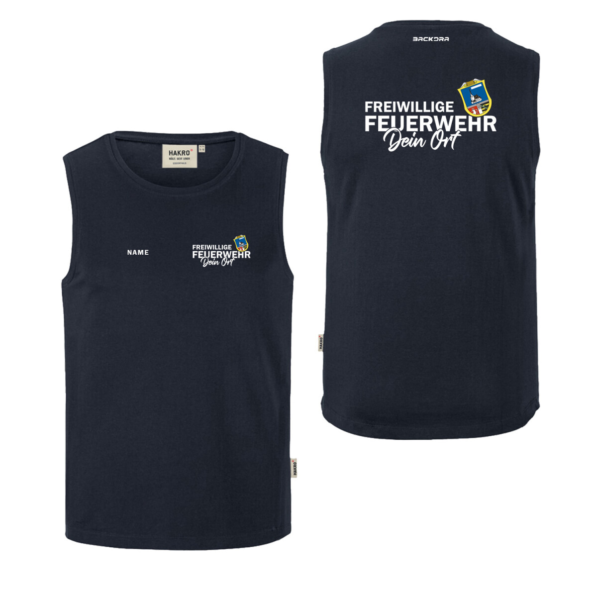 Tank Top Männer | HAKRO 259 | Feuerwehr mit Ortsname...