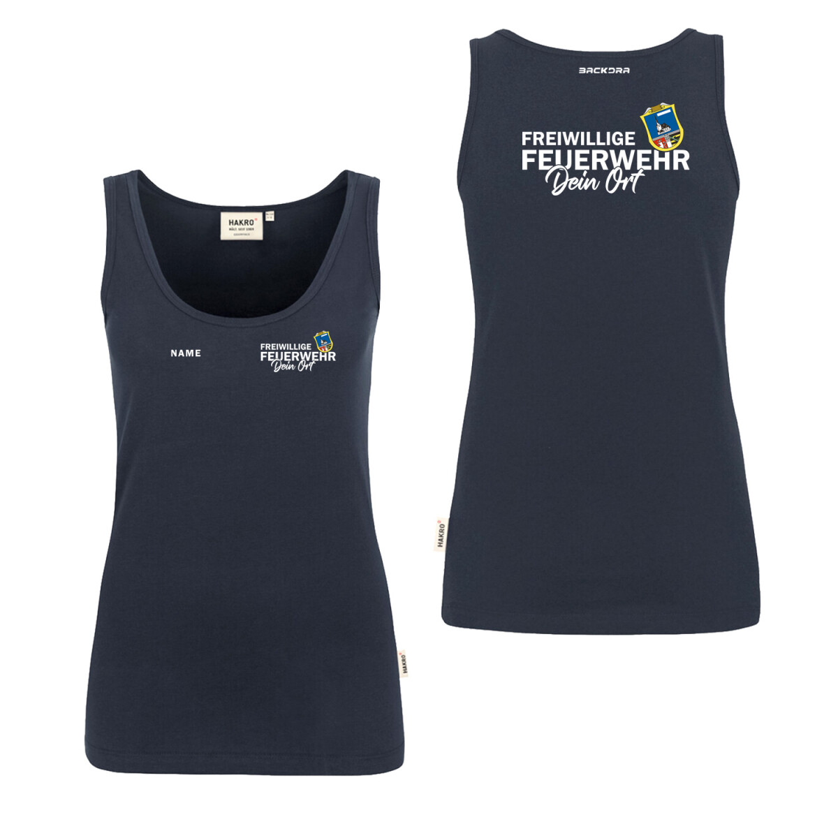 Tank Top Frauen | HAKRO 159 | Feuerwehr mit Ortsname und...