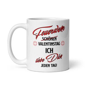 Kaffeetasse weiß Feuerwehr Valentinstag | BACKDRA