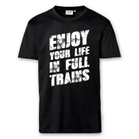 T-Shirt Männer | Fun Shirt  Denglisch Enjoy your life in full trains | BACKDRA