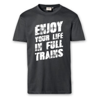T-Shirt Männer | Fun Shirt  Denglisch Enjoy your life in full trains | BACKDRA