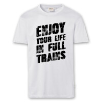 T-Shirt Männer | Fun Shirt  Denglisch Enjoy your life in full trains | BACKDRA