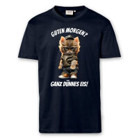 T-Shirt Männer | Fun Shirt Guten Morgen? Ganz dünnes Eis - Katze | BACKDRA