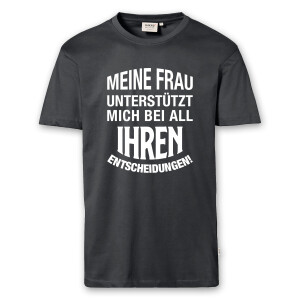 T-Shirt Männer | Fun Shirt Meine Frau unterstützt mich | BACKDRA