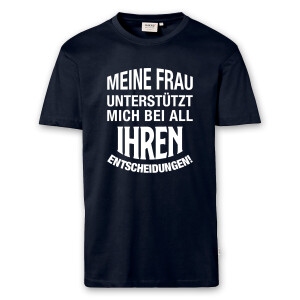 T-Shirt Männer | Fun Shirt Meine Frau unterstützt mich | BACKDRA