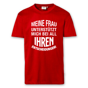 T-Shirt Männer | Fun Shirt Meine Frau unterstützt mich | BACKDRA