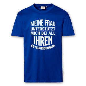 T-Shirt Männer | Fun Shirt Meine Frau unterstützt mich | BACKDRA