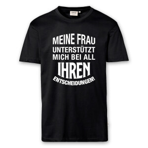 T-Shirt Männer | Fun Shirt Meine Frau unterstützt mich | BACKDRA