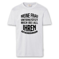 T-Shirt Männer | Fun Shirt Meine Frau unterstützt mich | BACKDRA