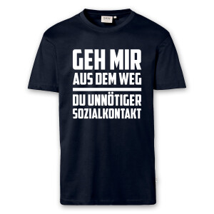T-Shirt Männer | Fun Shirt  unnötiger Sozialkontakt | BACKDRA