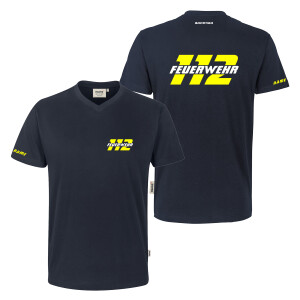 T-Shirt V-Neck Männer | HAKRO 226 | Feuerwehr 112