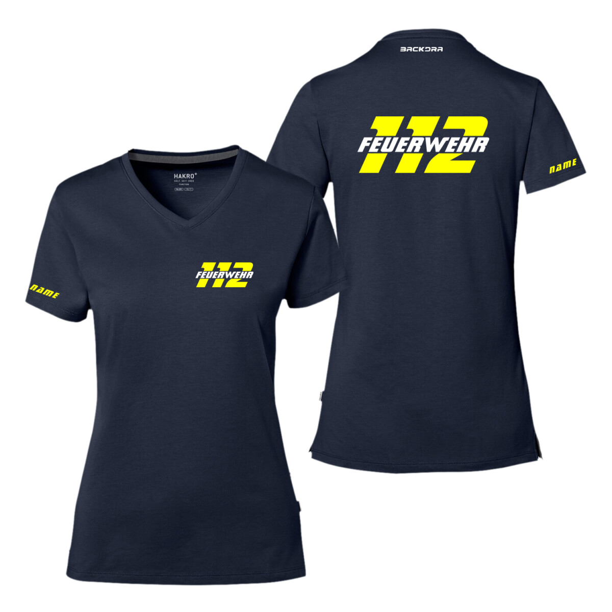 T-Shirt Frauen Cotton Tec®  | HAKRO 169 | Feuerwehr 112