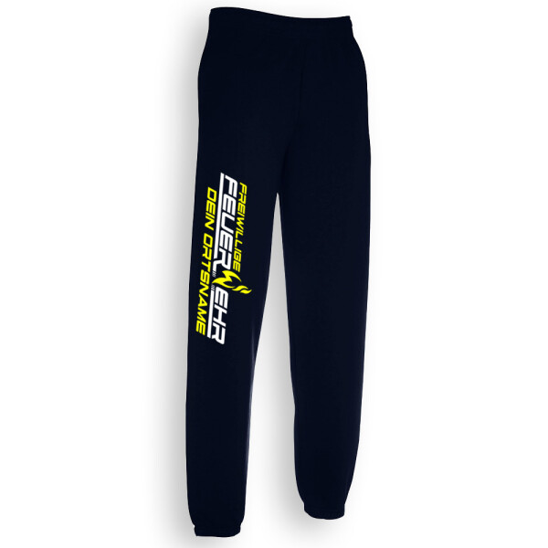Jogginghose unisex (M+W) | FF KF JF Feuerwehr Flamme mit Ortsname | BACKDRA
