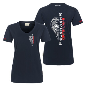 Feuerwehr T-Shirt V-Neck Frauen Mikralinar | Feuer aus |...