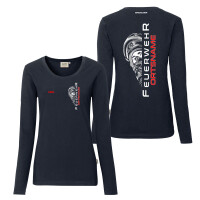 Feuerwehr Langarm Shirt Frauen Mikralinar | Feuer aus | HAKRO 179 | BACKDRA