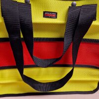 UNIKAT Einkaufstasche/Shopping Bag neongelb/rot aus Feuerwehrschlauch - Upcycling | BACKDRA