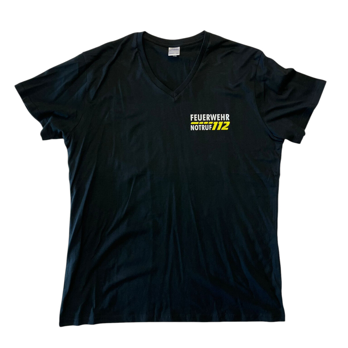 Feuerwehr V-Neck T-Shirt Herren | XXL | schwarz | Einzelst&u