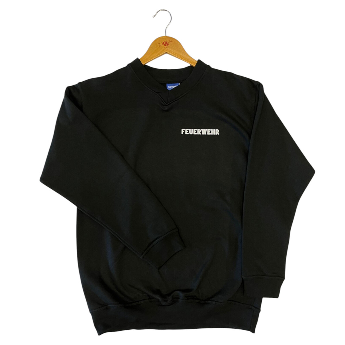 Feuerwehr V-Neck Sweat-Shirt UNISEX | S | schwarz | Einzelst