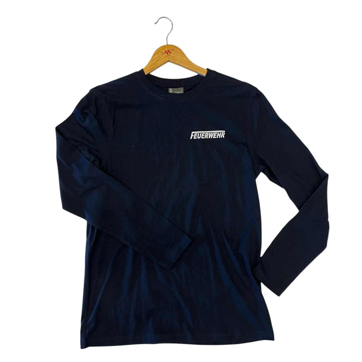 Feuerwehr Langarm T-Shirt Herren | S | navyblau | Einzelst&u