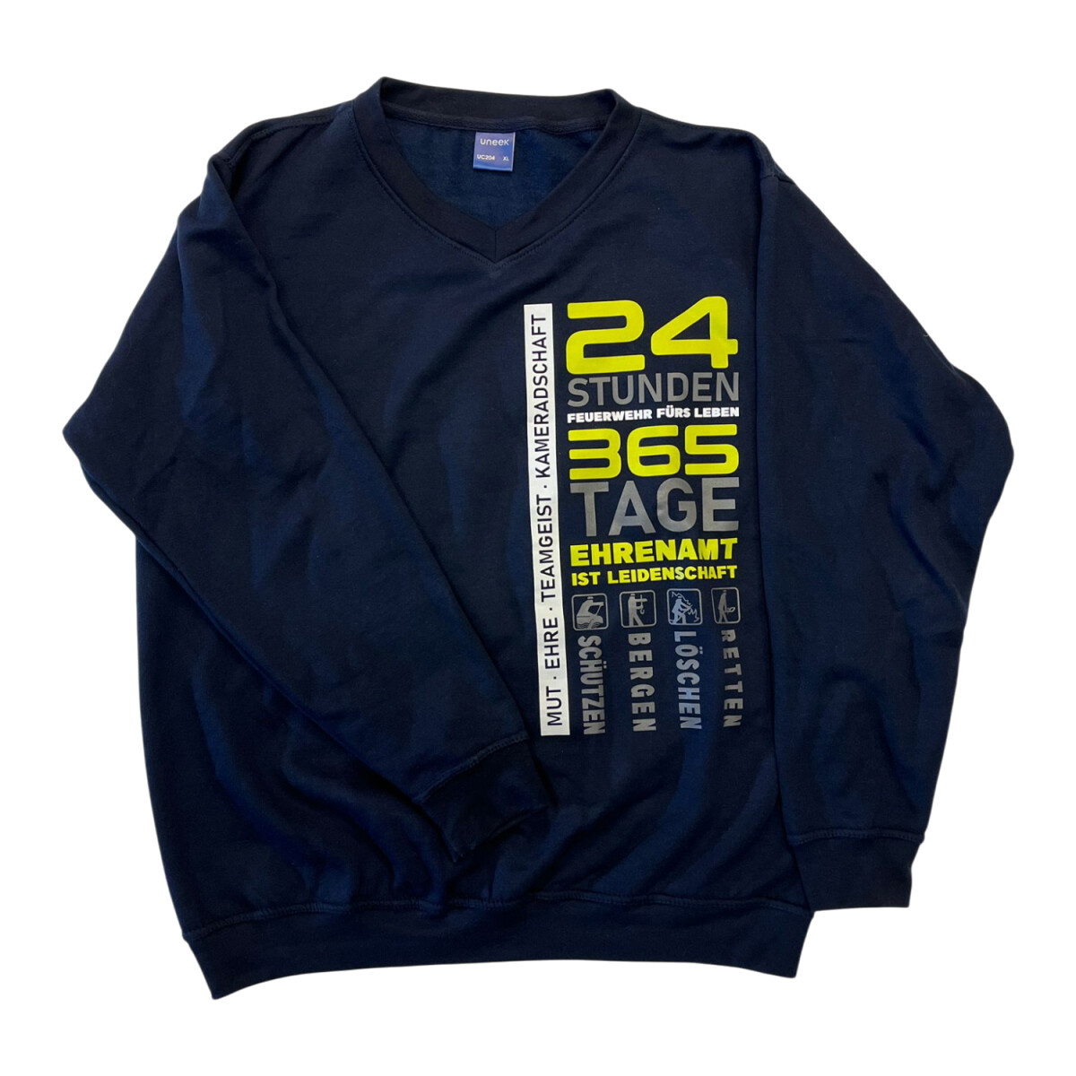 Feuerwehr V-Neck Sweat-Shirt UNISEX | XL | navyblau | Einzel