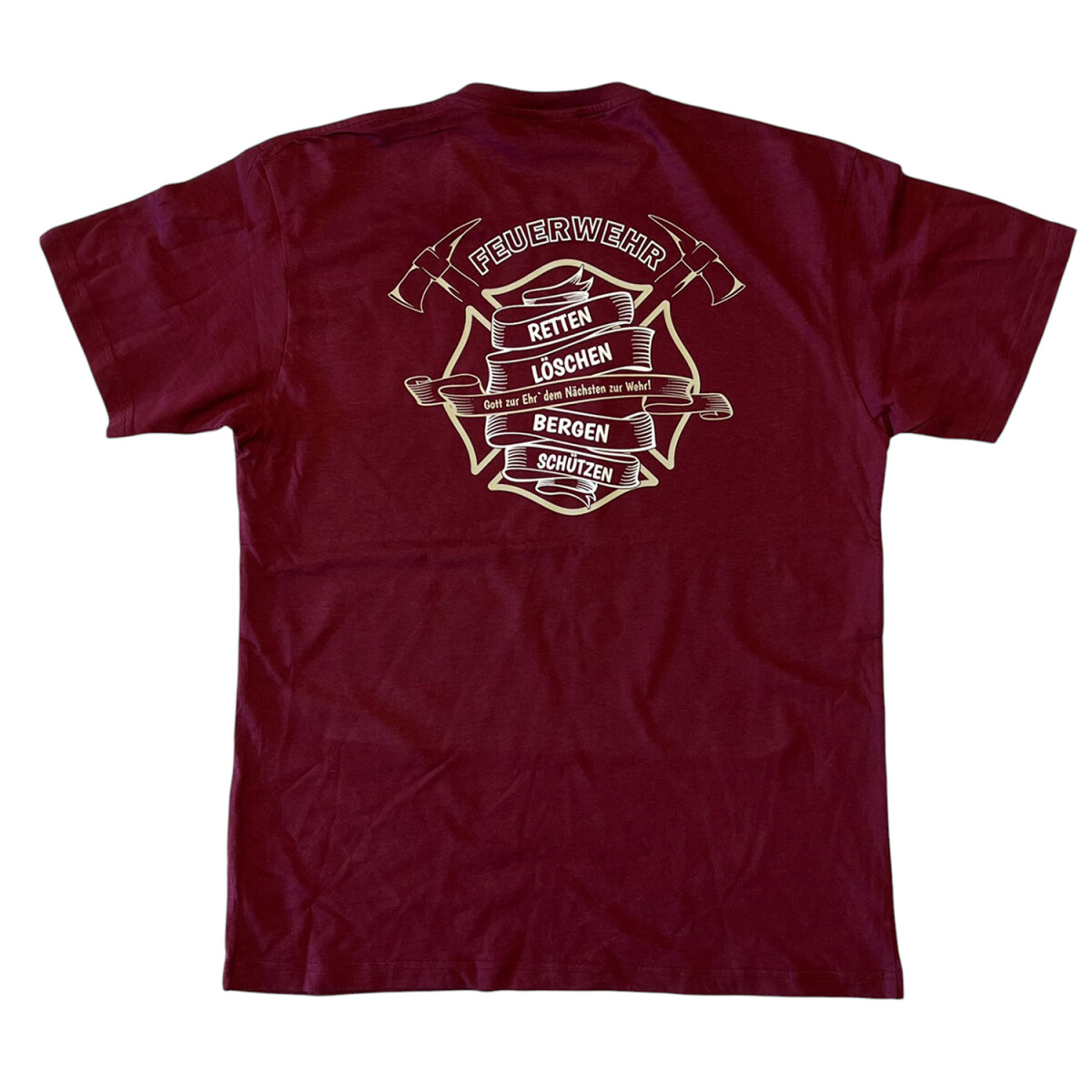 Feuerwehr T-Shirt Herren | M | weinrot | Einzelstück