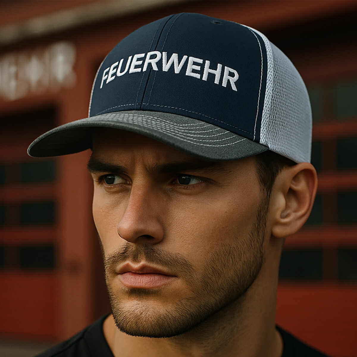 Trucker-Basecap Light-Zone bestickt Feuerwehr | BACKDRA