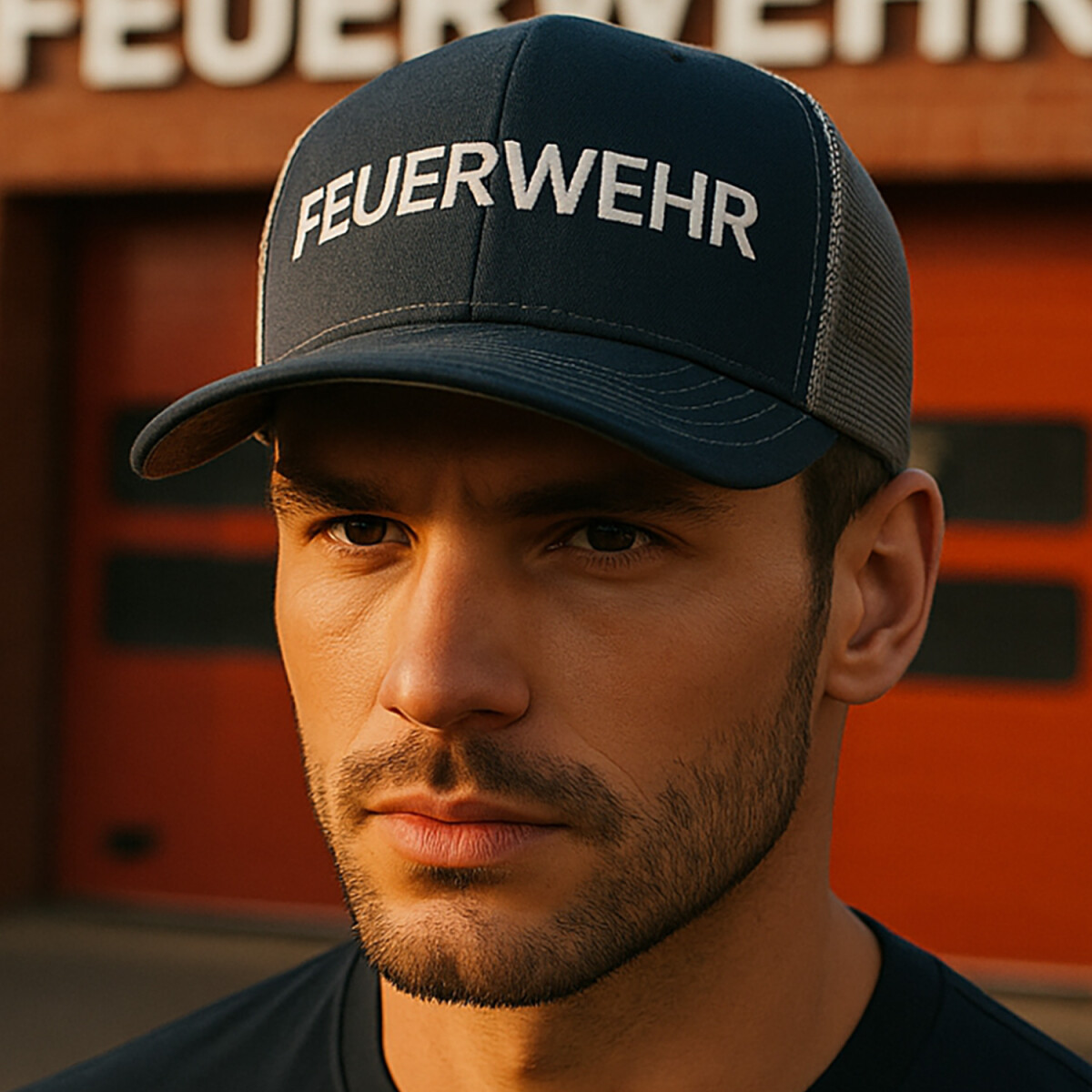 Trucker-Basecap Dark-Zone bestickt Feuerwehr | BACKDRA