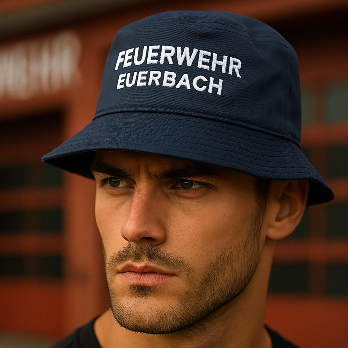 Team-Fischerhut bestickt Feuerwehr und Ortsname| BACKDRA